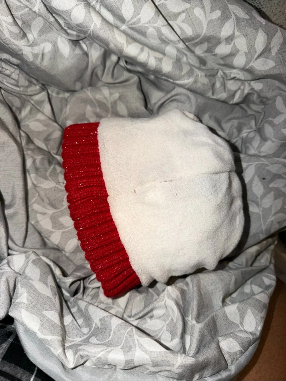 Kids Red Double Pom Pom Cable Knit Beanie